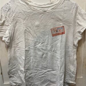 Old Navy White Tee with Retro Cassette Graphic